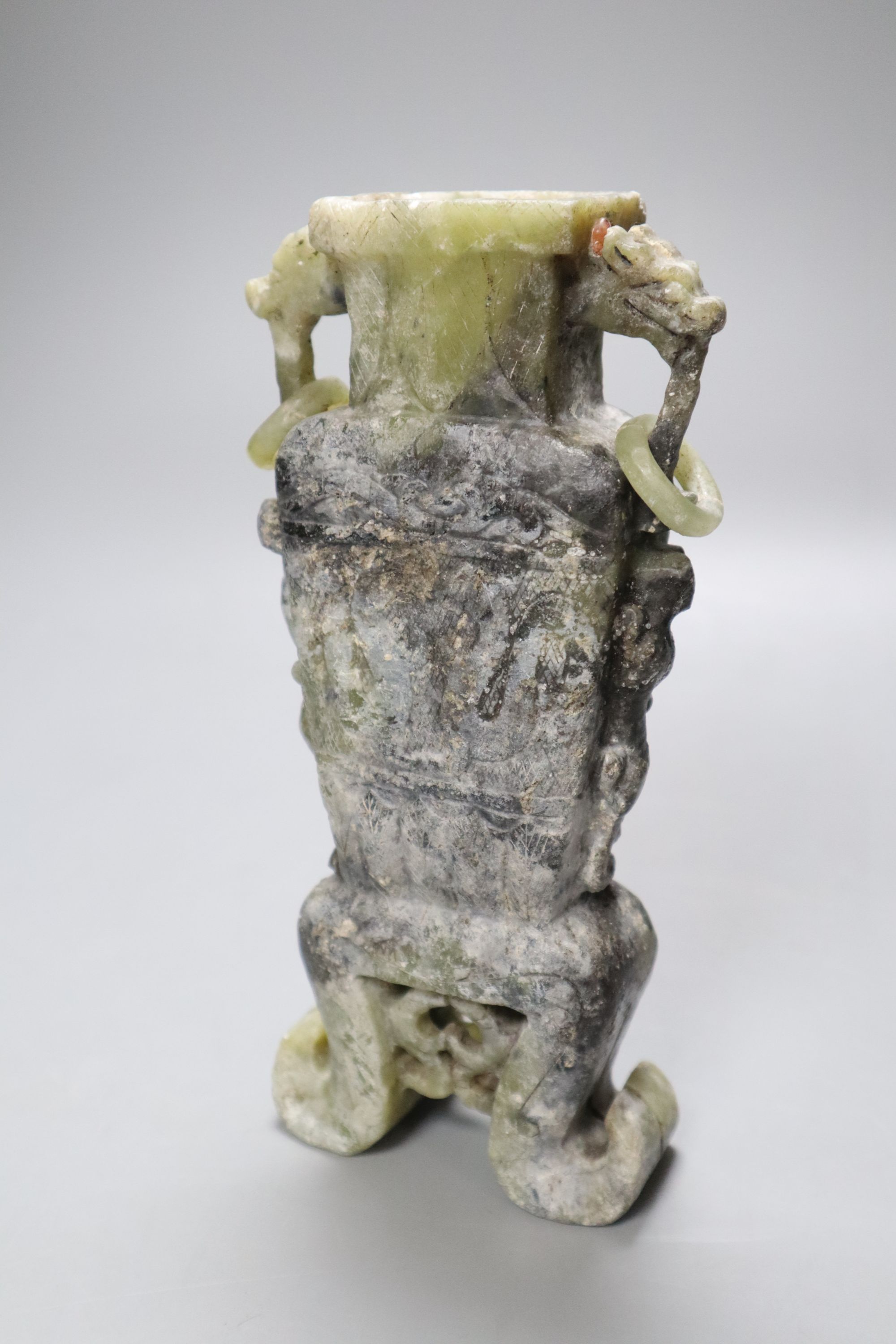 A Chinese hardstone vase and cover, height 26cm